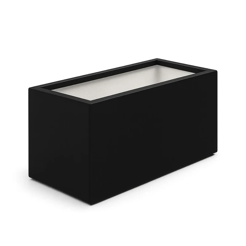 GARDRA Jardinière en polyester noire de jais 100x40x40 cm RAL 9005