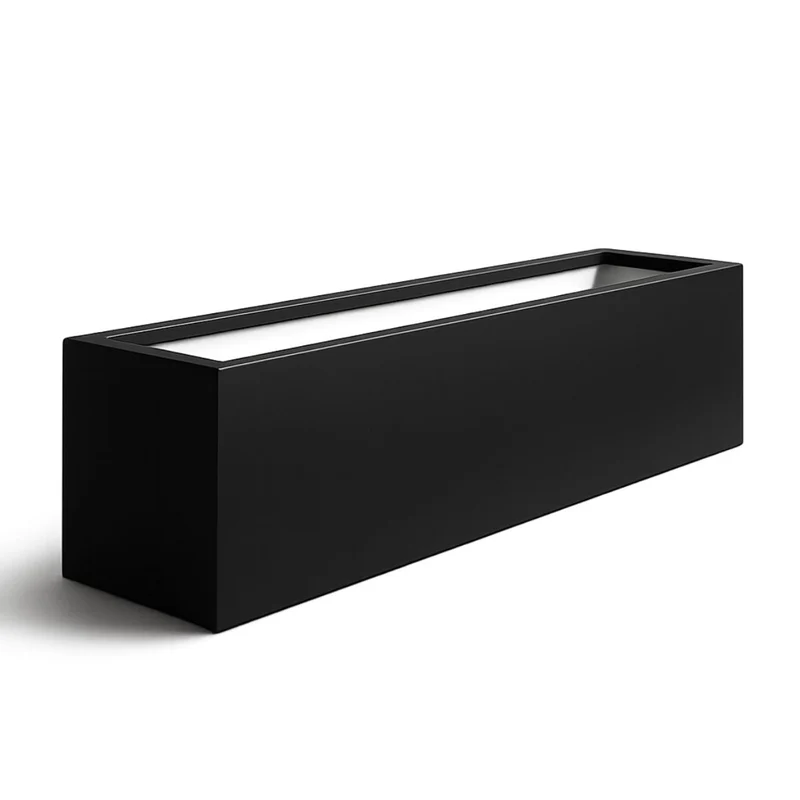 GARDRA Jardinière en polyester noire de jais 190x40x40 cm RAL 9005