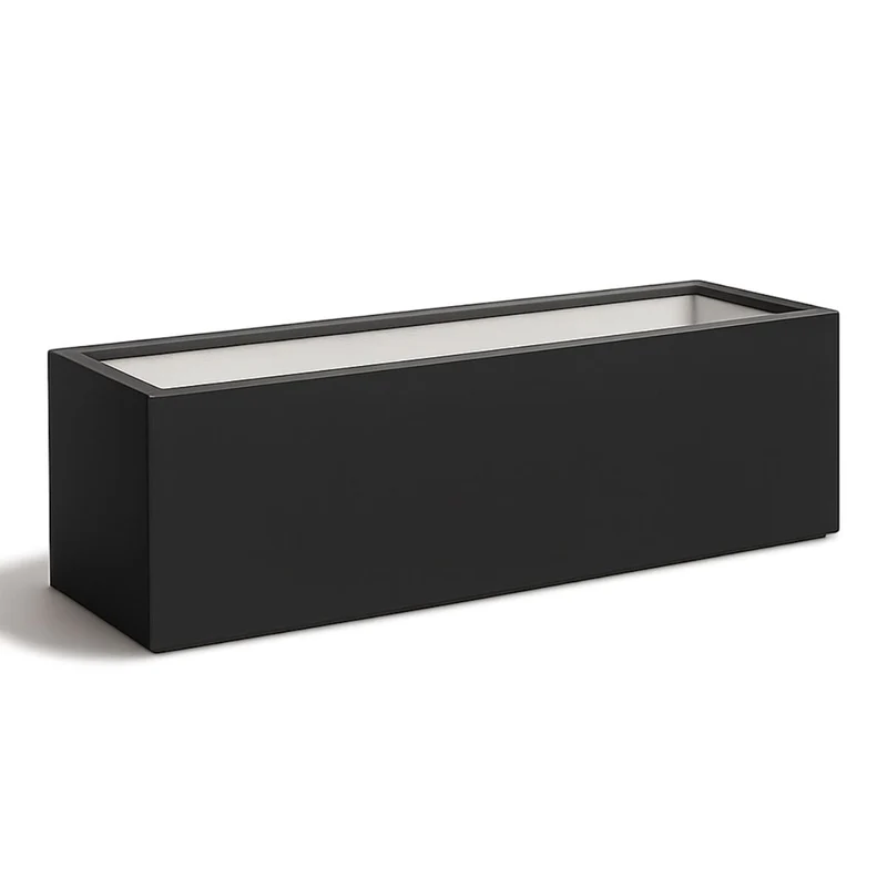 GARDRA Jardinière en polyester noire de jais 200x60x60 cm RAL 9005