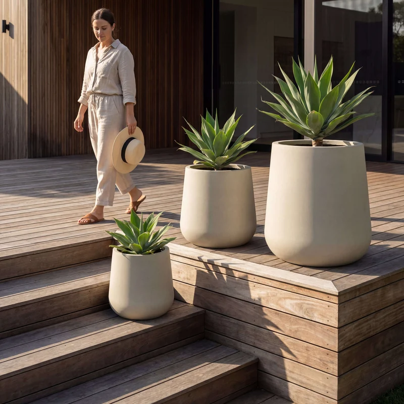 Cache-pot pré percé SILEX 84x85cm beige