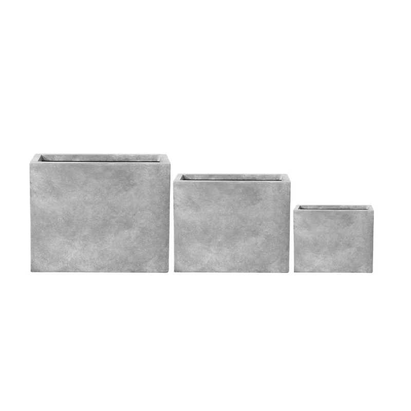 Jardinière HORIZON 49x17x40cm gris clair