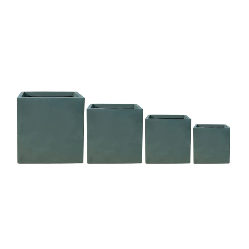 Cache-pot pré percé KUBIX 75x75cm vert foncé