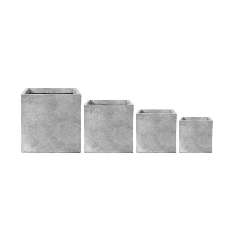 Cache-pot pré percé KUBIX 50x50cm gris clair