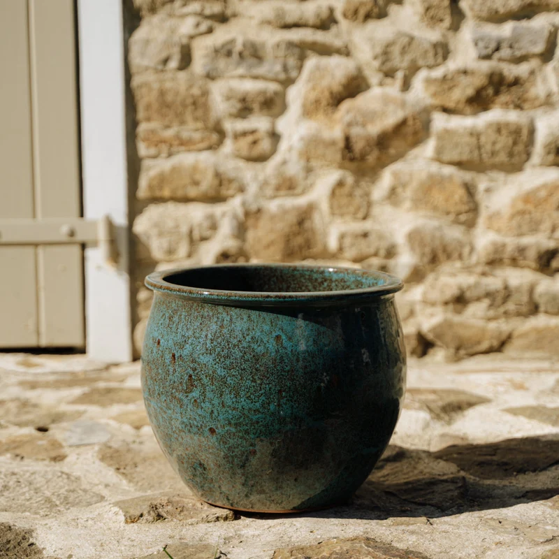 Pot NEWTON 21x23cm bleu acier
