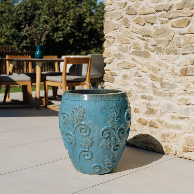 Pot GAIA 53x57cm bleu acier