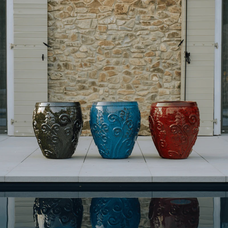 Pot GAIA 53x57cm bleu acier