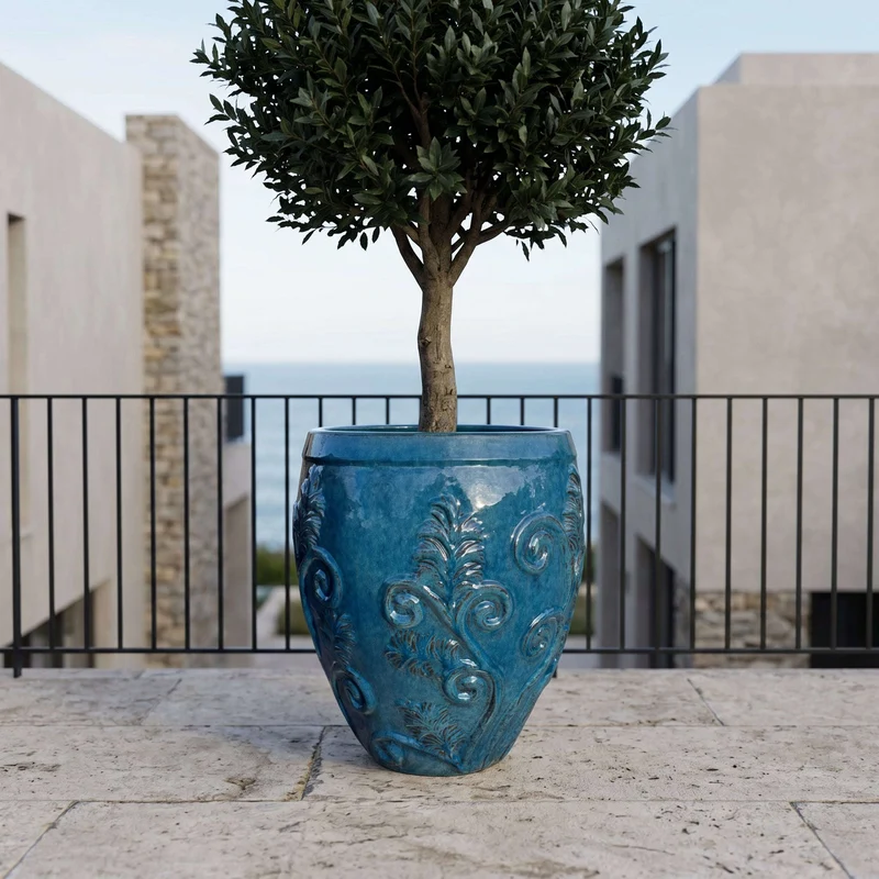 Pot GAIA 53x57cm bleu azur