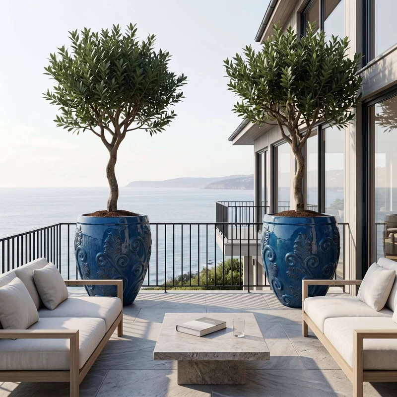 Pot GAIA 53x57cm bleu azur