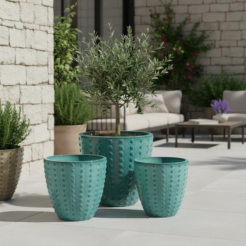 Pot ATTILA 23x22cm turquoise