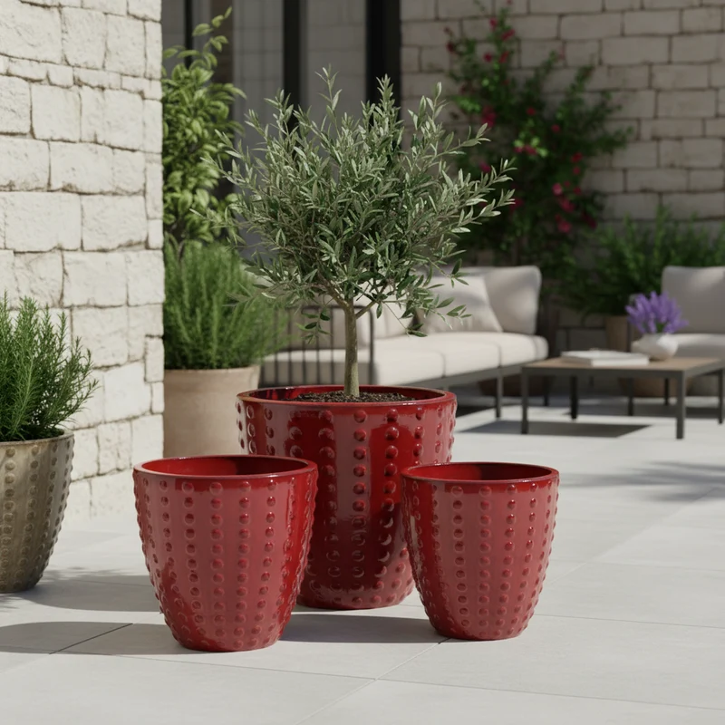 Pot ATTILA 30x29cm rouge impérial
