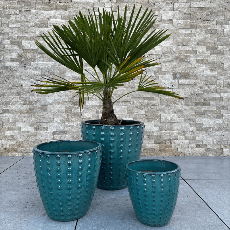 Pot ATTILA 23x22cm bleu pétrole