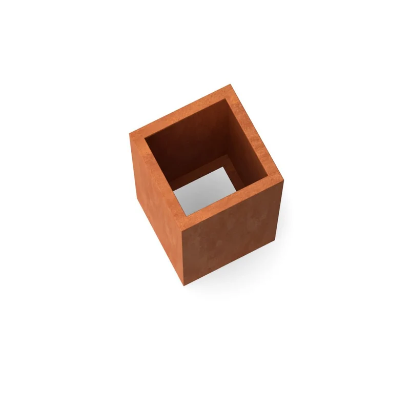 Jardinière en acier corten haute sans fond 50x50x100 cm