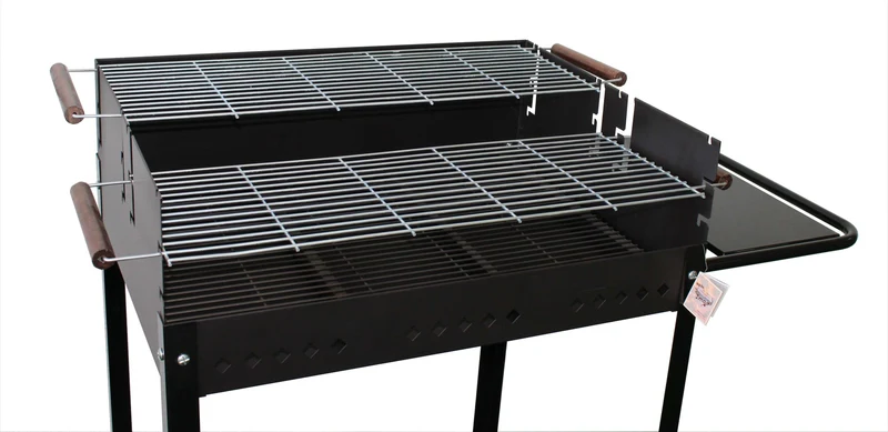 Barbacoa XL Doble "P" con Doble Parrilla Cromada 74x55