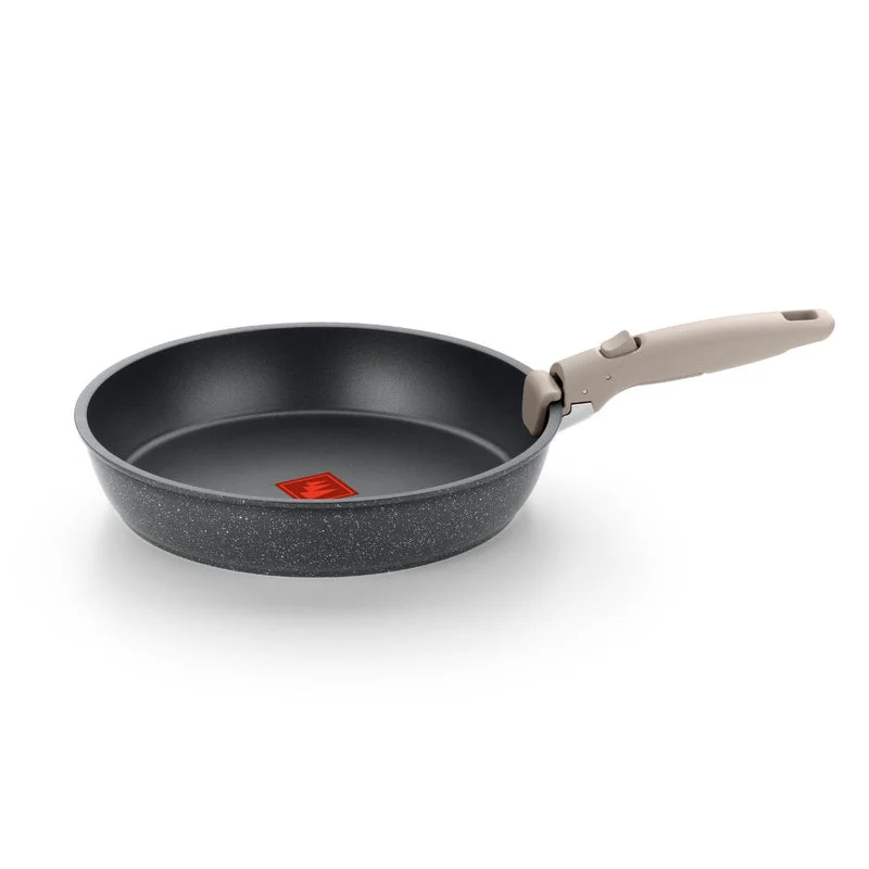 Set 3 Sartenes 20-24-26CM One Click Pietra Aluminio Forjado Antiadherente Mango Desmontable Monix