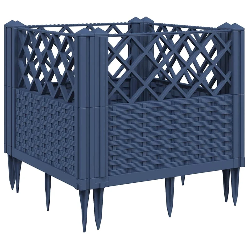 Jardinera Con Clavijas Pp Azul Gris 43,5x43,5x43,5 Cm