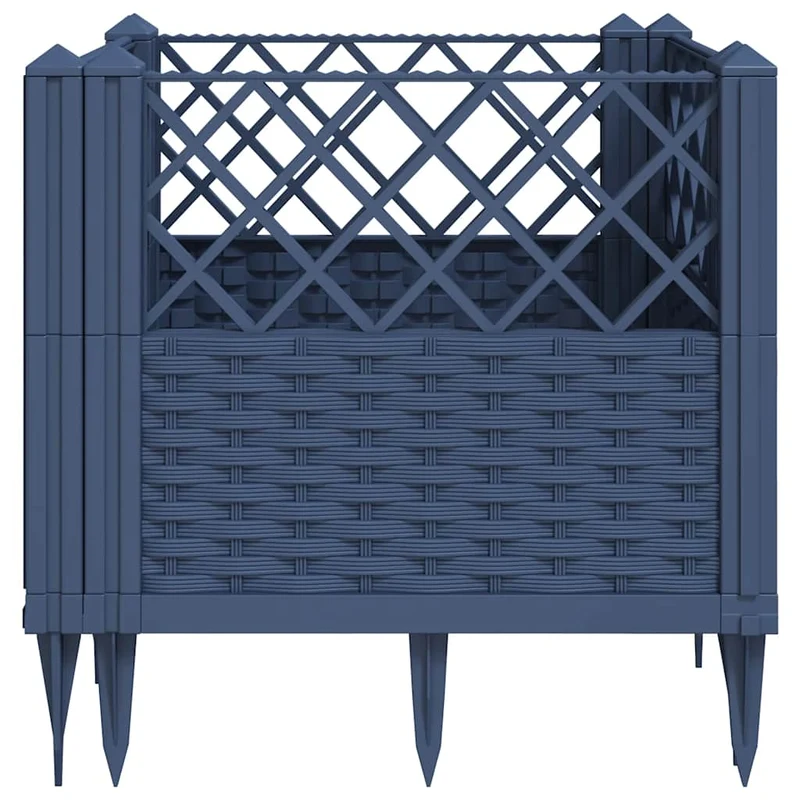 Jardinera Con Clavijas Pp Azul Gris 43,5x43,5x43,5 Cm