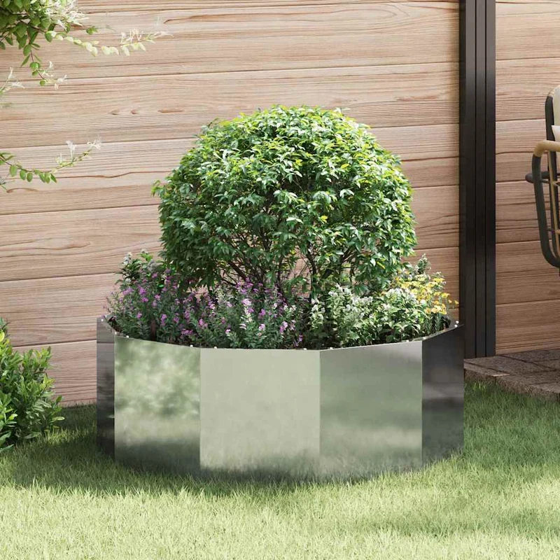 Jardinera Plateado 90 X 90 X 35 Cm Acero Galvanizado