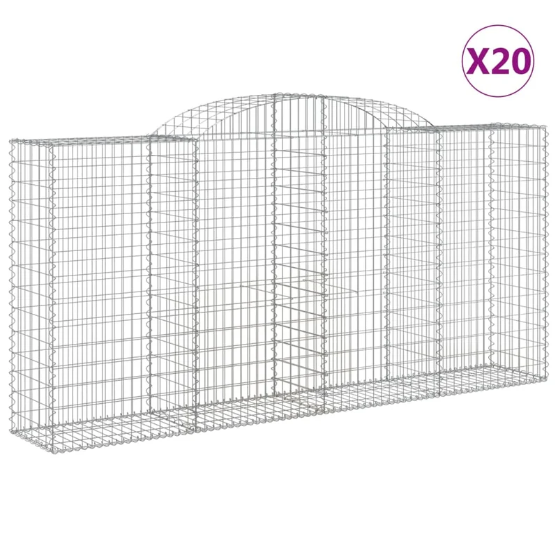 Cestas Gaviones 20 Uds Forma De Arco Hierro 300x50x140/160 Cm