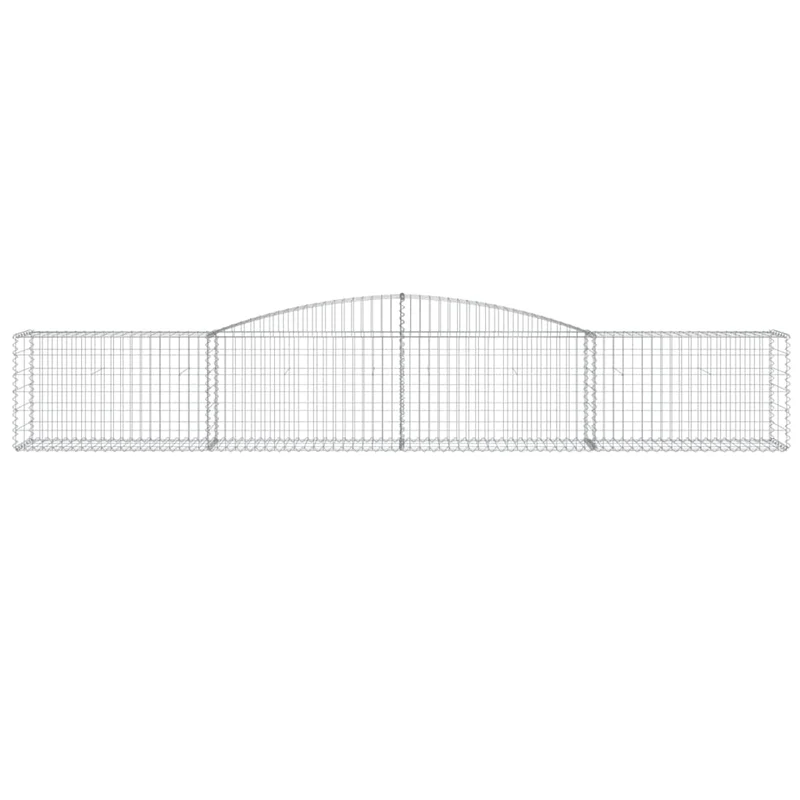 Cestas De Gaviones 10 Uds Forma De Arco Hierro 400x50x60/80 Cm