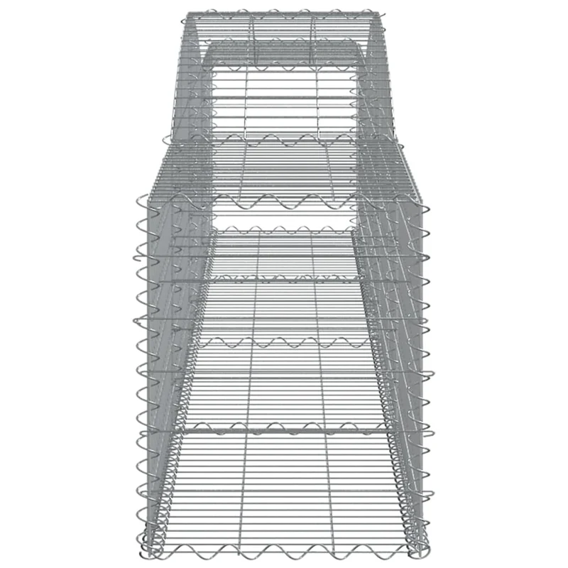 Cestas De Gaviones 10 Uds Forma De Arco Hierro 400x50x60/80 Cm