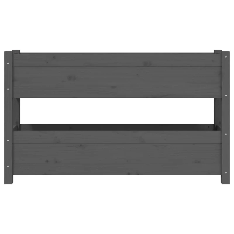 Jardinera De Madera Maciza De Pino Gris 112x25x66 Cm