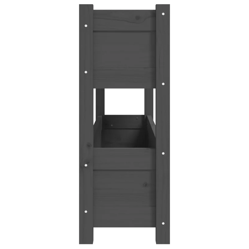 Jardinera De Madera Maciza De Pino Gris 112x25x66 Cm