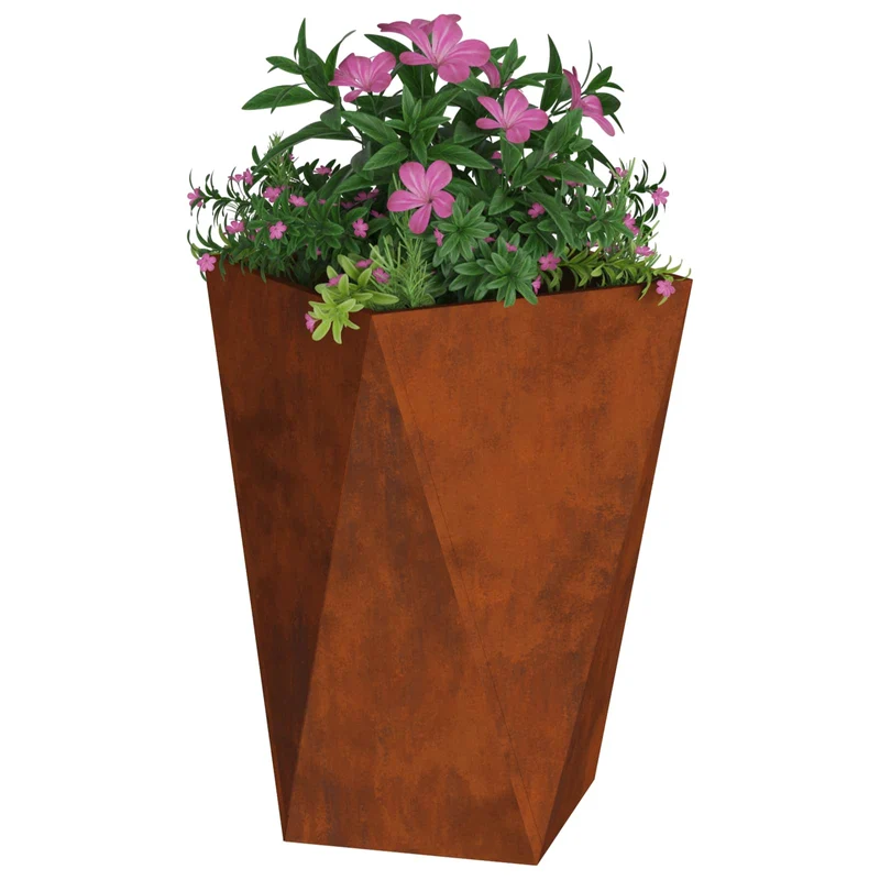 Jardinera 2 Uds. Oxidado 50 X 50 X 75 Cm Acero Autopatinable