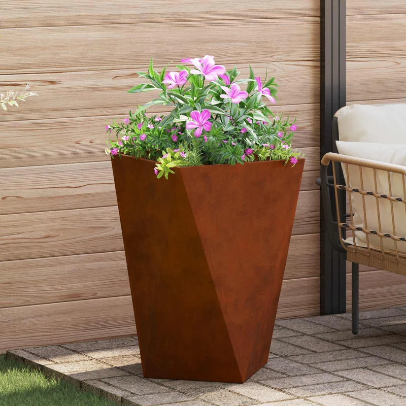 Jardinera 2 Uds. Oxidado 50 X 50 X 75 Cm Acero Autopatinable