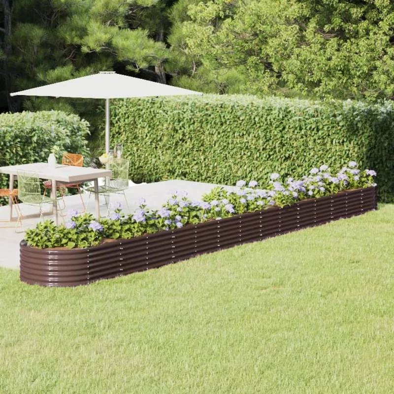 Jardinera Arriate Acero Galvanizado Marrón 620x80x36 Cm