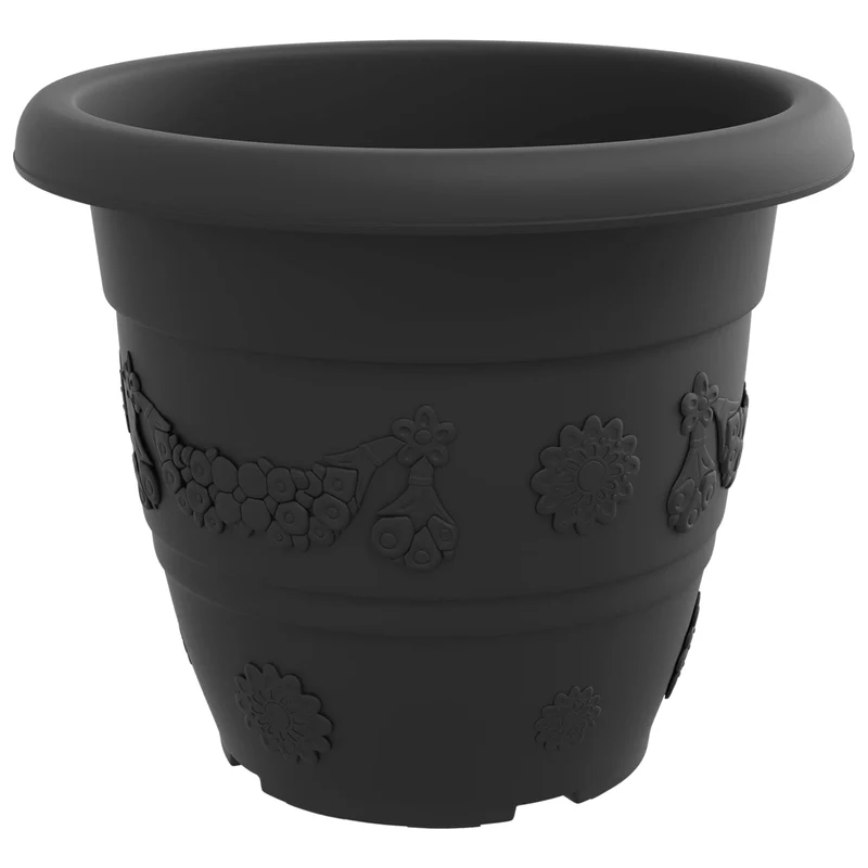 Macetas 24 Uds. Negro Ø 39 X 32 Cm Plástico