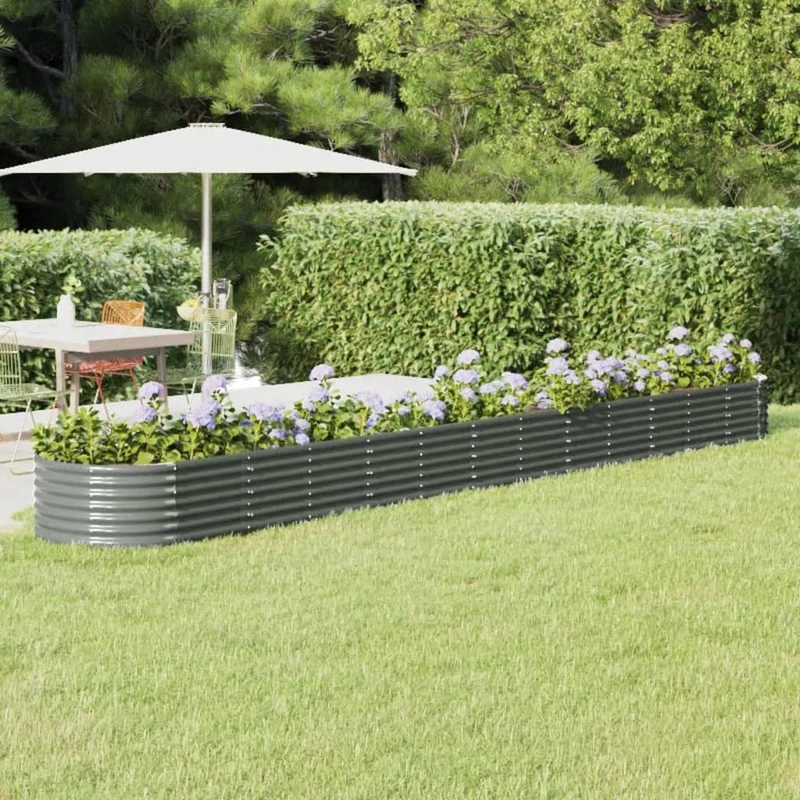 Jardinera Arriate Acero Galvanizado Gris 512x80x36 Cm