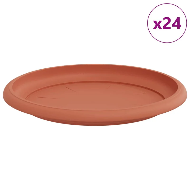 Bandeja Redonda Para Flores 24 Uds. Rojo Ladrillo Ø 17,5 X 2 Cm