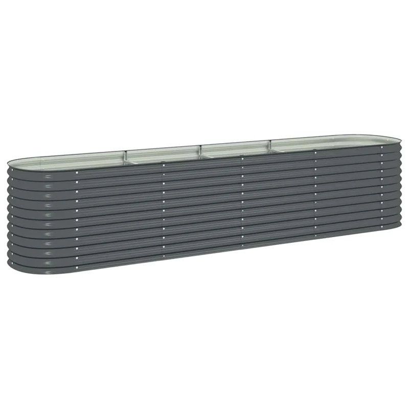 Arriate De Acero Galvanizado Gris 400x80x81 Cm