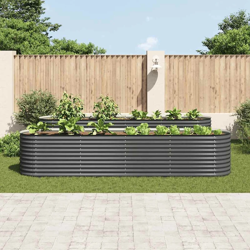 Arriate De Acero Galvanizado Gris 400x80x81 Cm