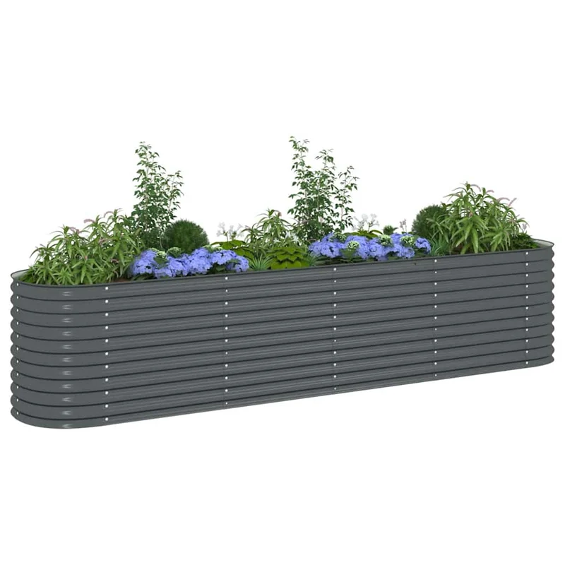 Arriate De Acero Galvanizado Gris 400x80x81 Cm