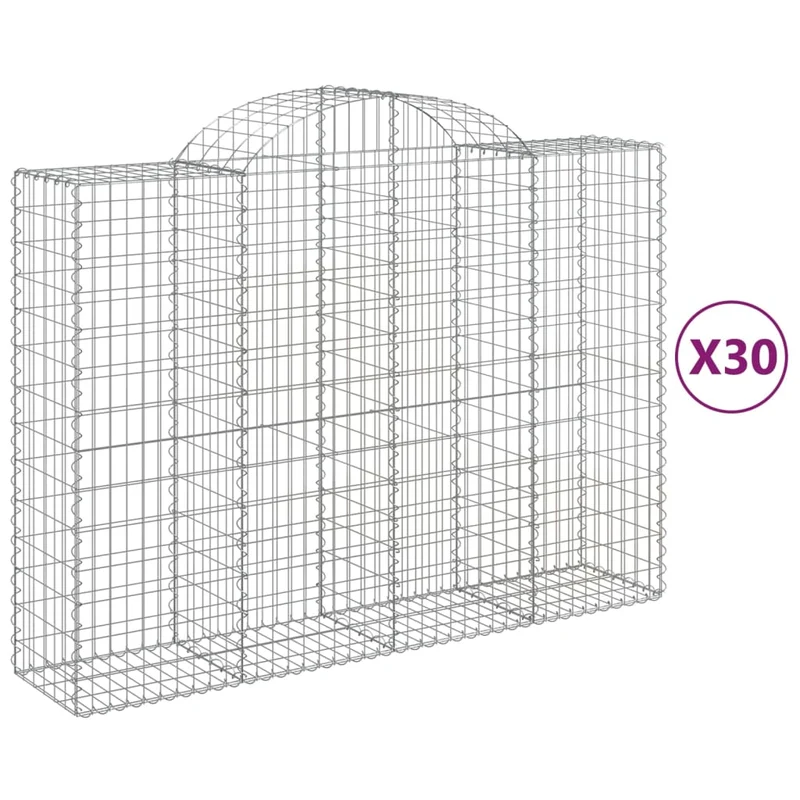Cestas Gaviones 30 Uds Forma De Arco Hierro 200x50x140/160 Cm
