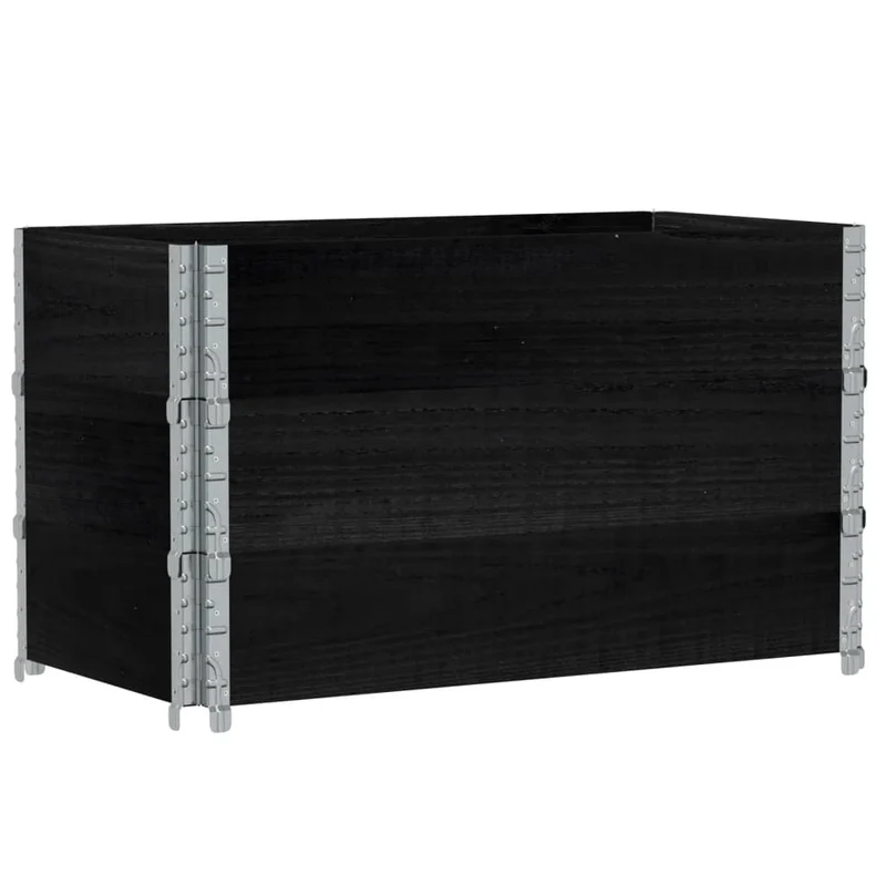 Jardinera De Madera Maciza De Pino Negro 100x50 Cm