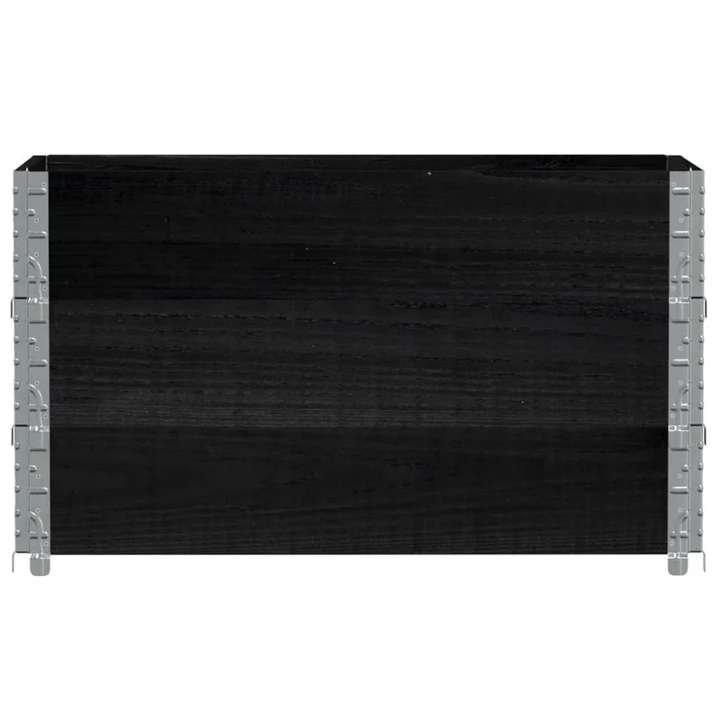 Jardinera De Madera Maciza De Pino Negro 100x50 Cm