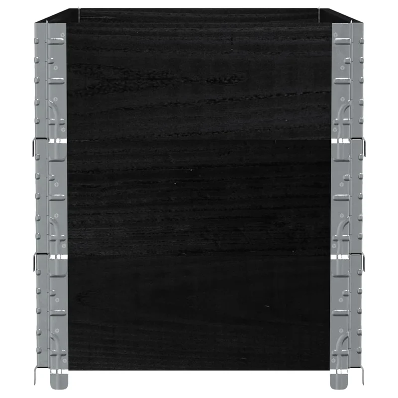 Jardinera De Madera Maciza De Pino Negro 100x50 Cm