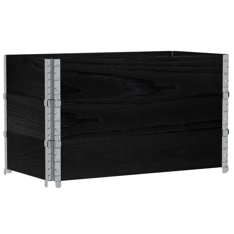 Jardinera De Madera Maciza De Pino Negro 100x50 Cm