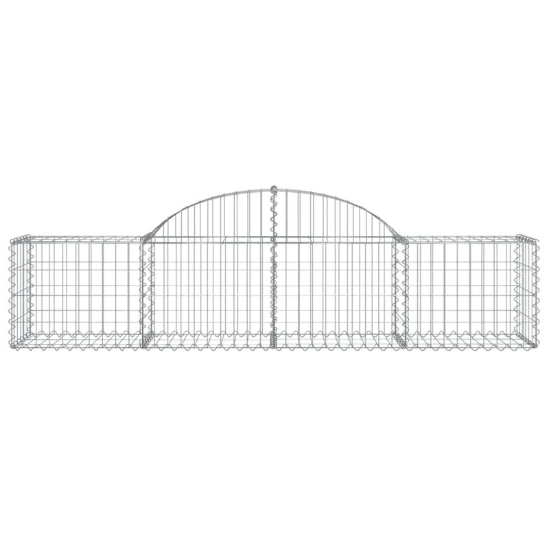 Cestas De Gaviones 9 Uds Forma De Arco Hierro 200x50x40/60 Cm