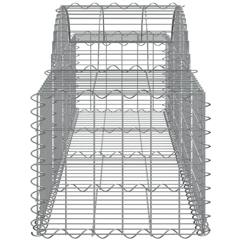 Cestas De Gaviones 9 Uds Forma De Arco Hierro 200x50x40/60 Cm