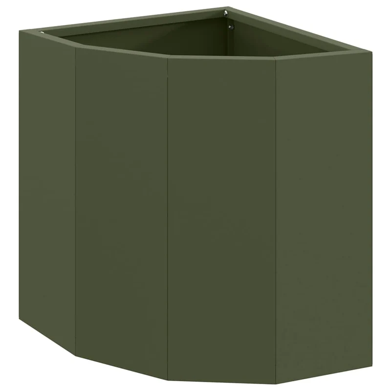 Macetero De Esquina Verde Oliva 30 X 30 X 35 Cm Acero