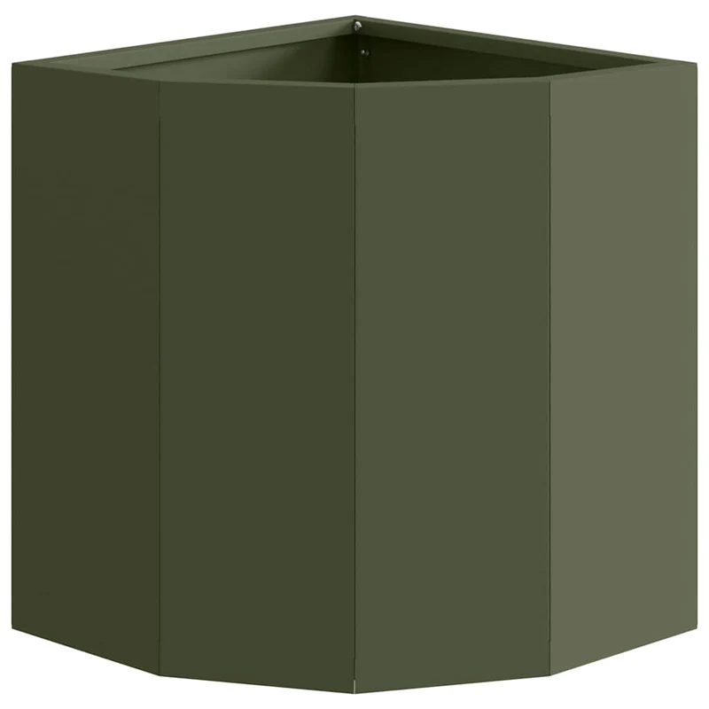 Macetero De Esquina Verde Oliva 30 X 30 X 35 Cm Acero
