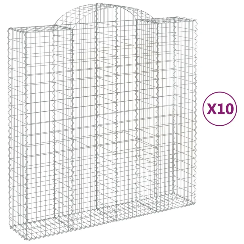 Cestas De Gaviones 10 Uds Forma De Arco Hierro 200x50x200/220cm