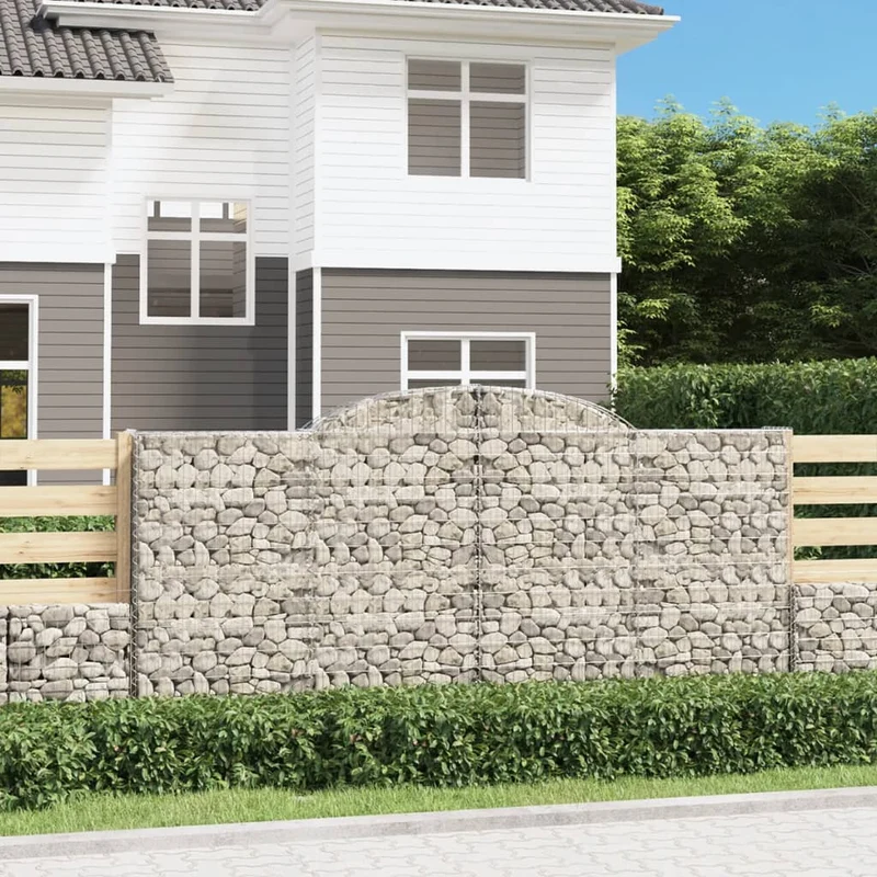 Cestas Gaviones 4 Uds Forma De Arco Hierro 300x50x140/160 Cm