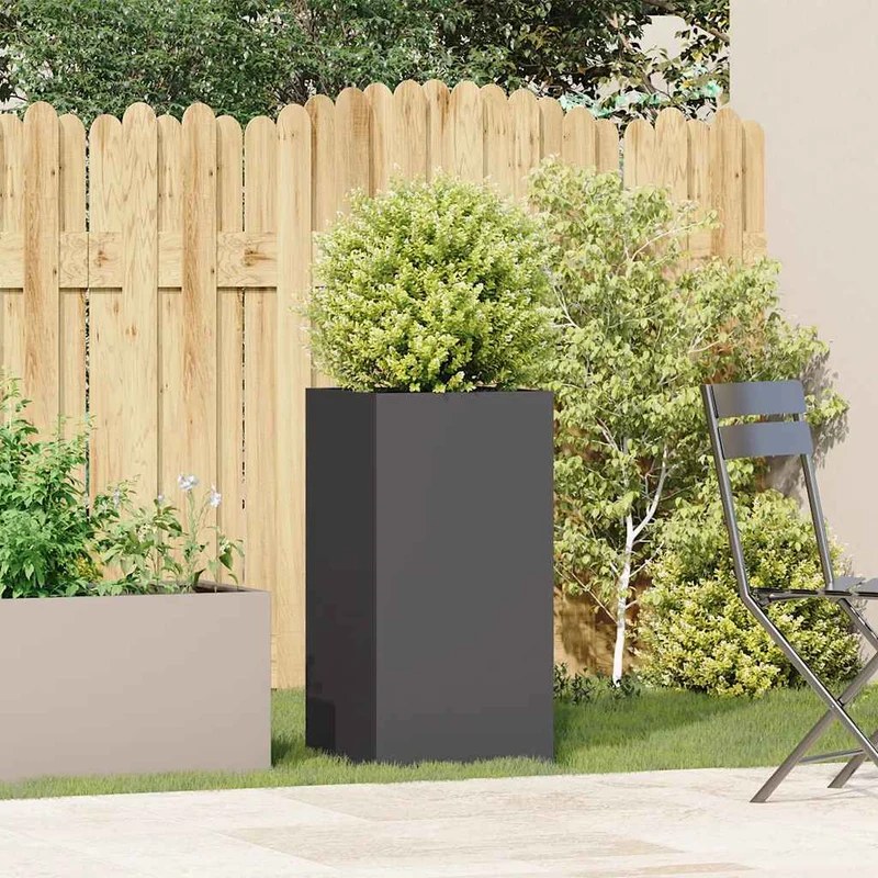 Jardinera De Acero Laminado En Frío Negro 40x40x80 Cm