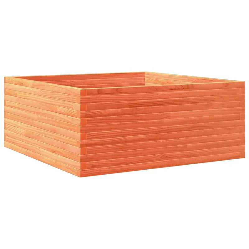 Jardinera De Madera Maciza De Pino Marrón Cera 110x110x46 Cm