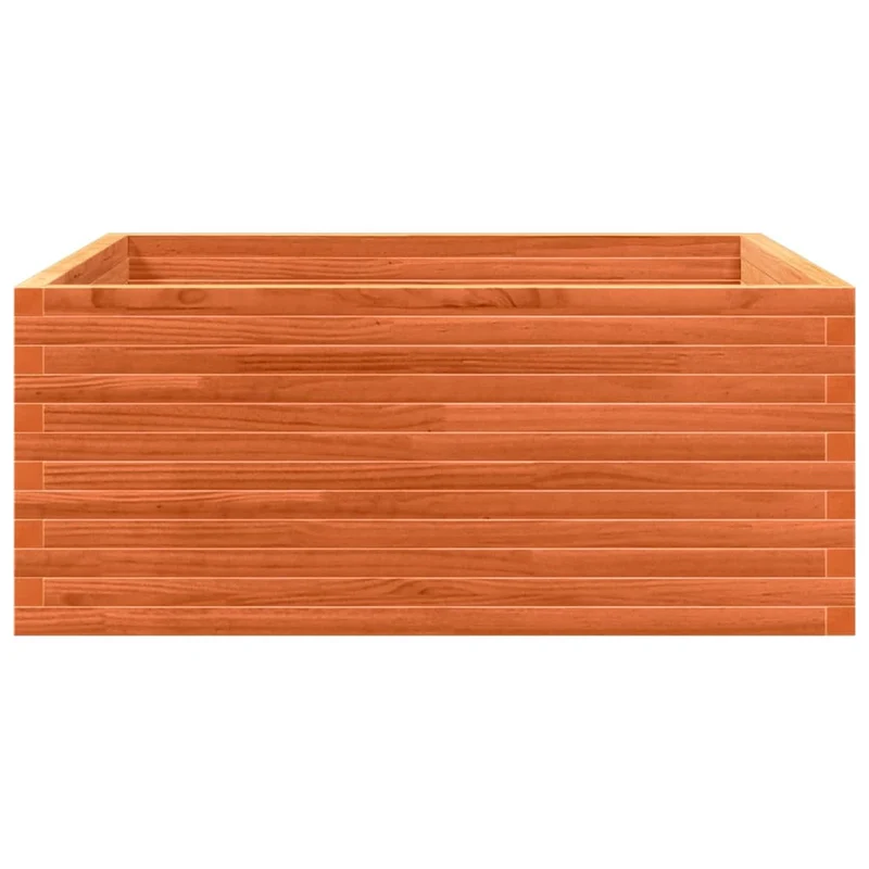 Jardinera De Madera Maciza De Pino Marrón Cera 110x110x46 Cm