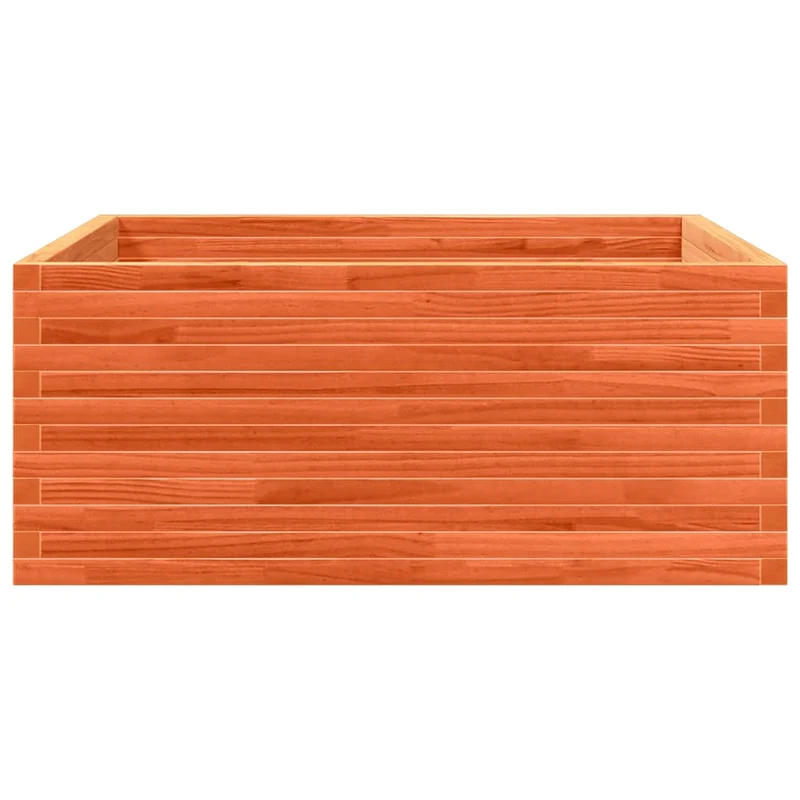 Jardinera De Madera Maciza De Pino Marrón Cera 110x110x46 Cm